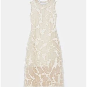 Lafayette 148 New York Ink Splatter Jacquard Overlay Tulip dress size 16